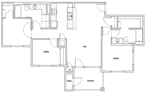 a floor plan of a 3 bedroom unit